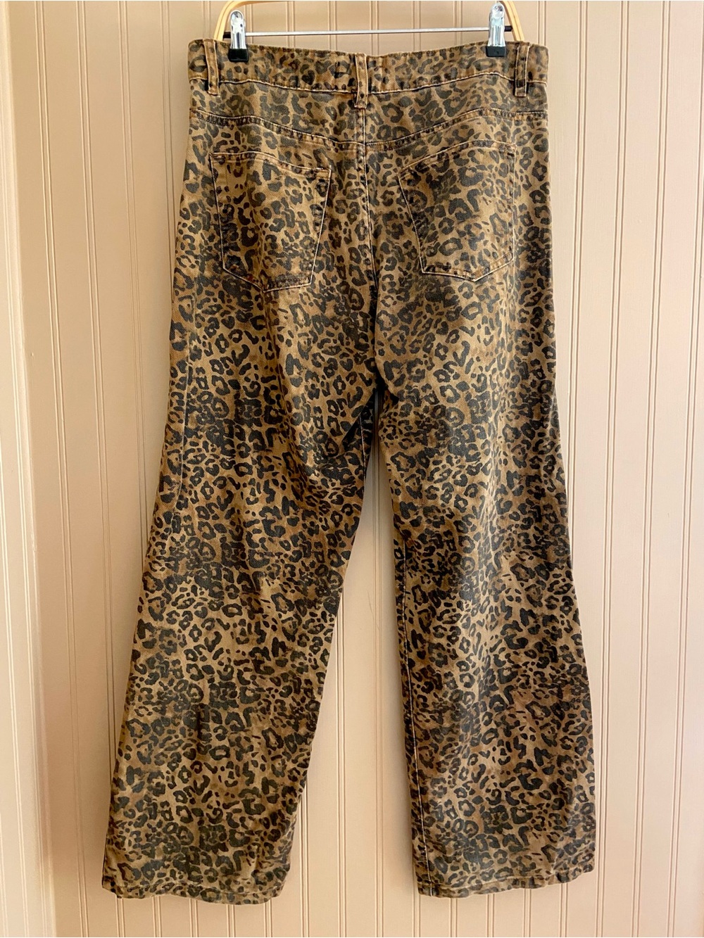 Refuge Leopard Print Wide Leg Denim Jeans Women’s Size 7 - Picture 4 of 5
